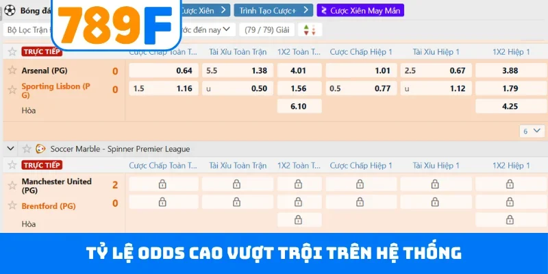 Thể thao 789F Tỷ lệ odds cao vượt trội trên hệ thống